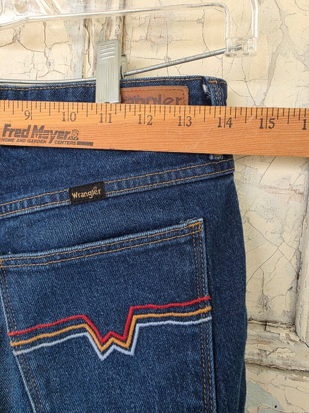 Wrangler Womens High Rise Fierce Flare 28x32 Jeans Retro Embroidered Pockets - Picture 2 of 12